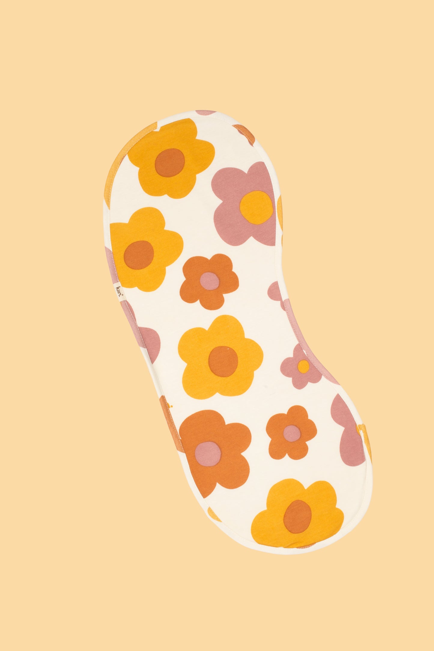 Kiin Baby Burp Cloth - Curvy with Jersey Absorbent Back - Bloom