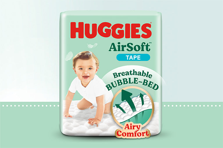 Huggies AirSoft Tape - NEW BORN Size (Up to 5KG) (68 sheets per pack)