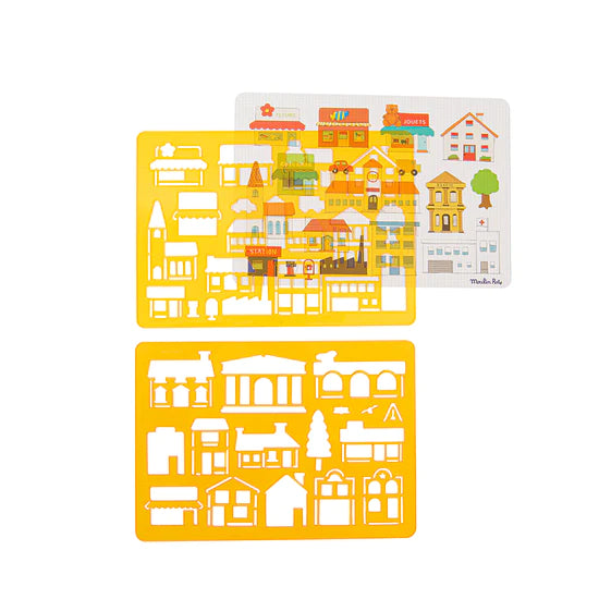 Aujourd'hui C'est Mercredi Stencil Set - City