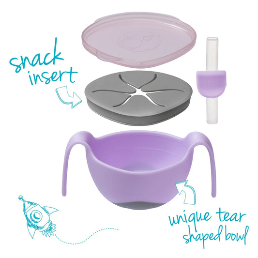 Gelato Bowl and Straw - Boysenberry