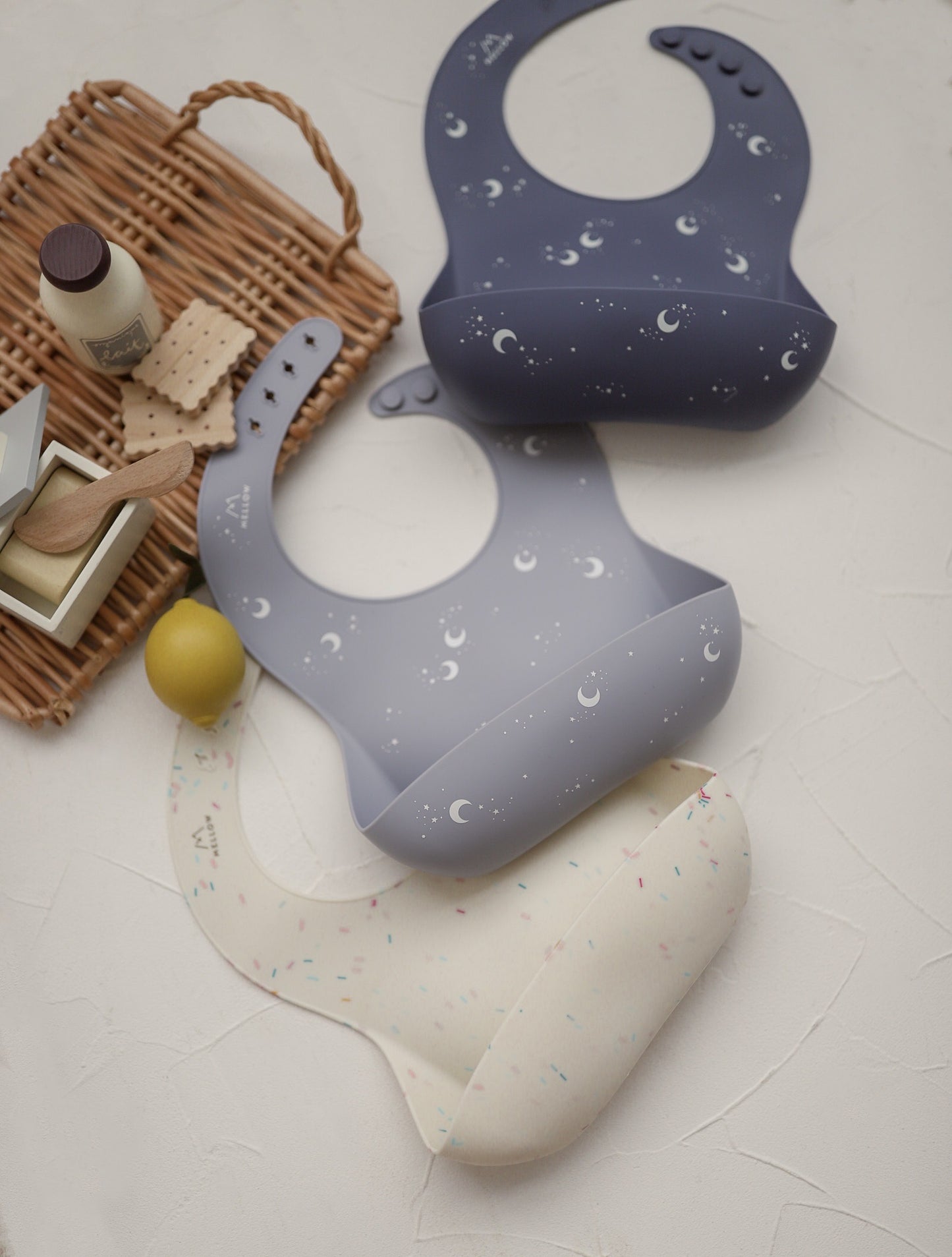 Silicone Bib - Luna / Denim