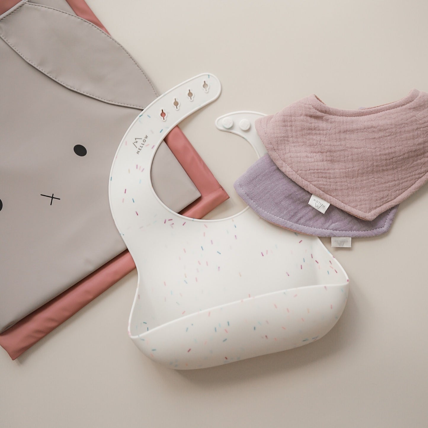 Silicone Bib - Rainbow Sprinkles / Whimsical Vanilla